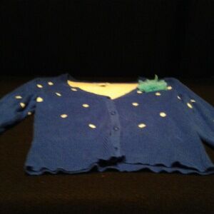 Old Navy cobalt blue Girls flower cardigan sweater